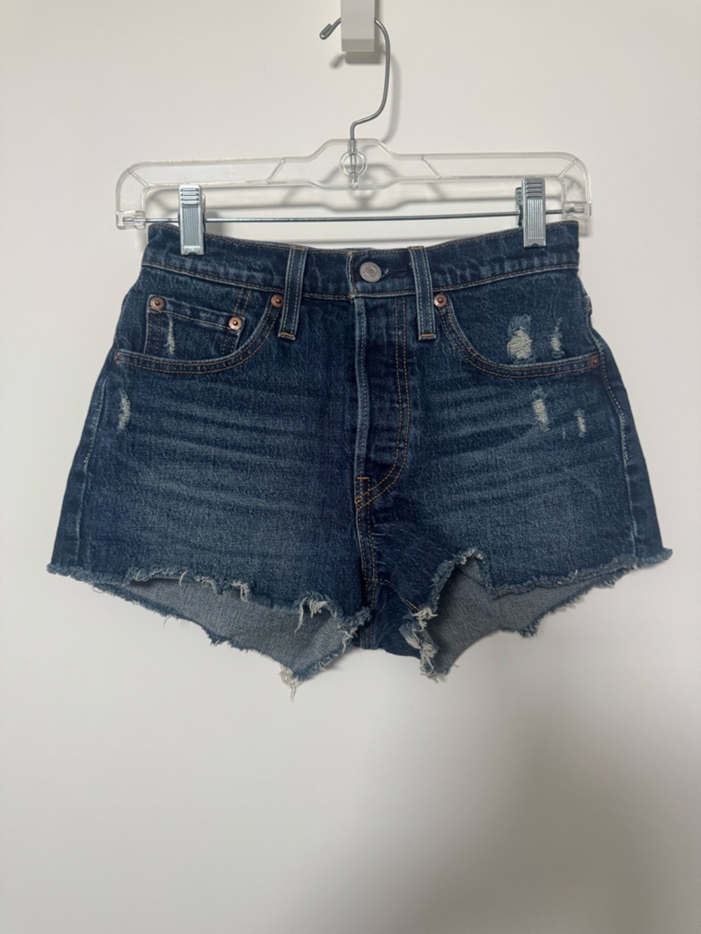 Levi’s Women’s High-Rise Dark Blue Denim Shorts, Size 24